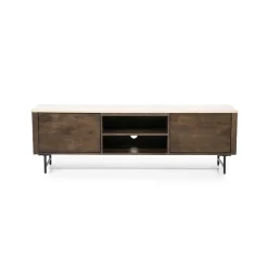 TV-Meubel Lio Mangohout Travertin 170cm - bruin - Loft24.nl