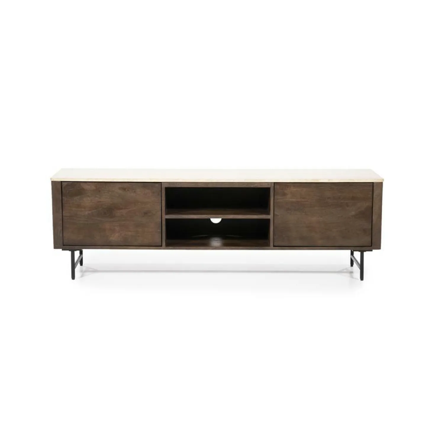 TV-Meubel Lio Mangohout Travertin 170cm - bruin - Loft24.nl