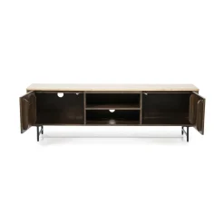 TV-Meubel Lio Mangohout Travertin 170cm - bruin - Loft24.nl