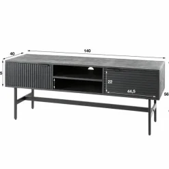 TV-meubel Marina Mangohout 140cm - Zwart - Loft24.nl