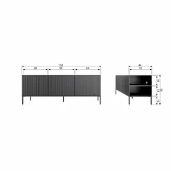TV-meubel New Gravure Grenen 150cm - Naturel - Loft24.nl