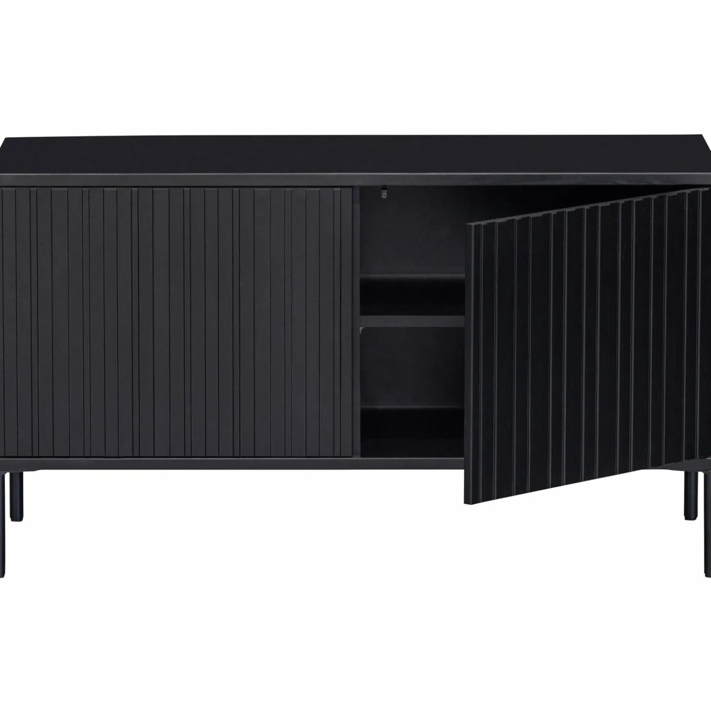 TV-meubel New Gravure Grenen 100cm - Zwart - Loft24.nl