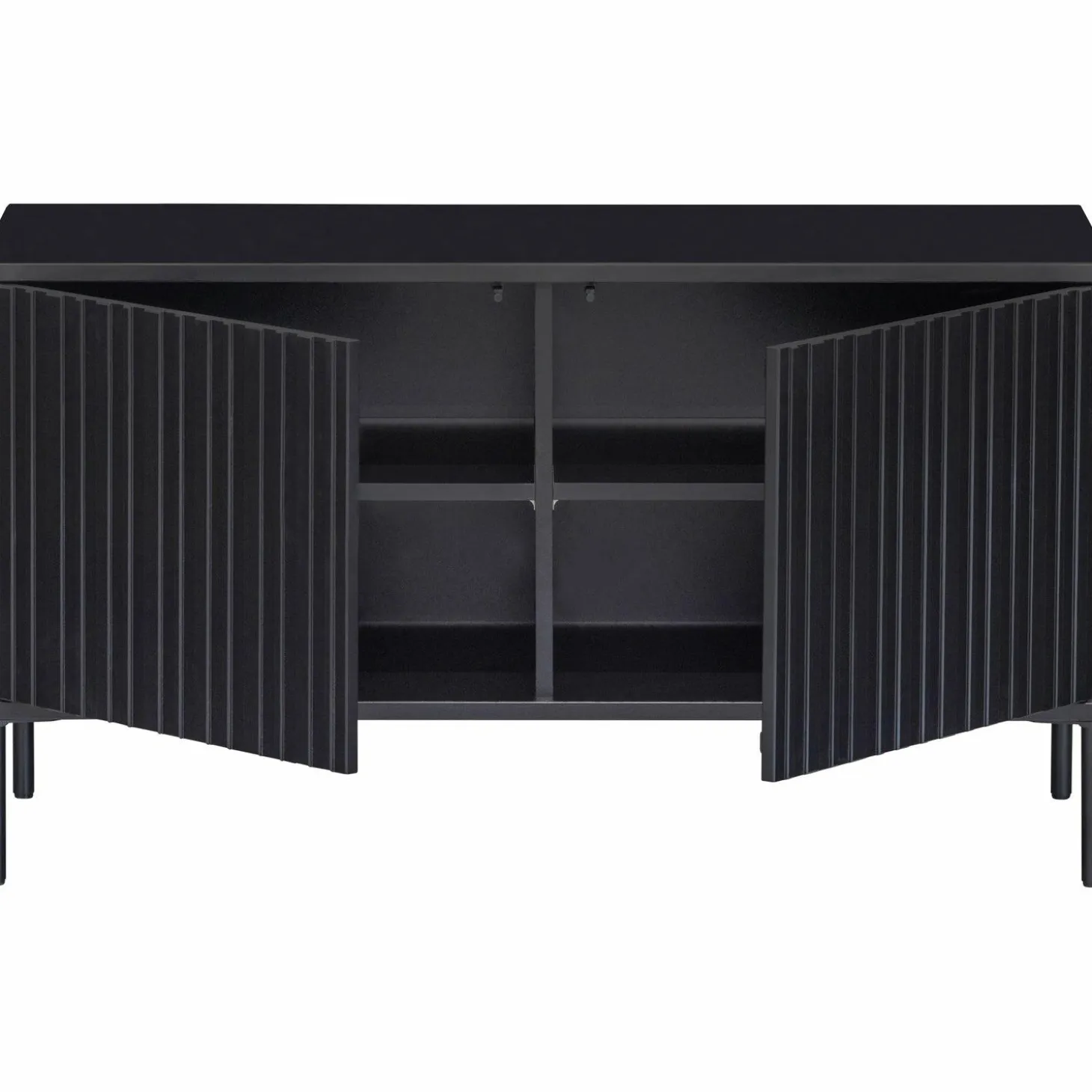 TV-meubel New Gravure Grenen 100cm - Zwart - Loft24.nl