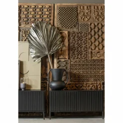 TV-meubel New Gravure Grenen 150cm - Zwart - Loft24.nl