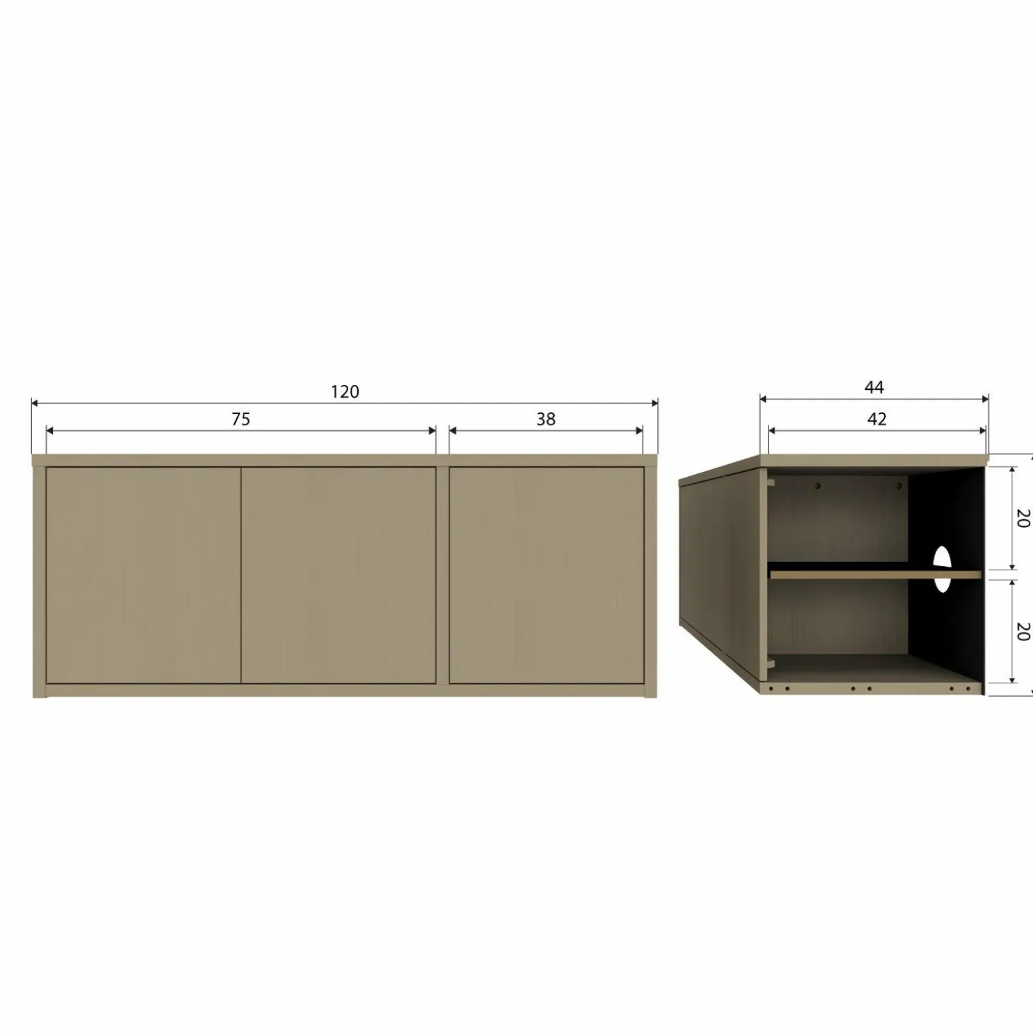 TV-meubel Turner kleur Mud - Loft24.nl