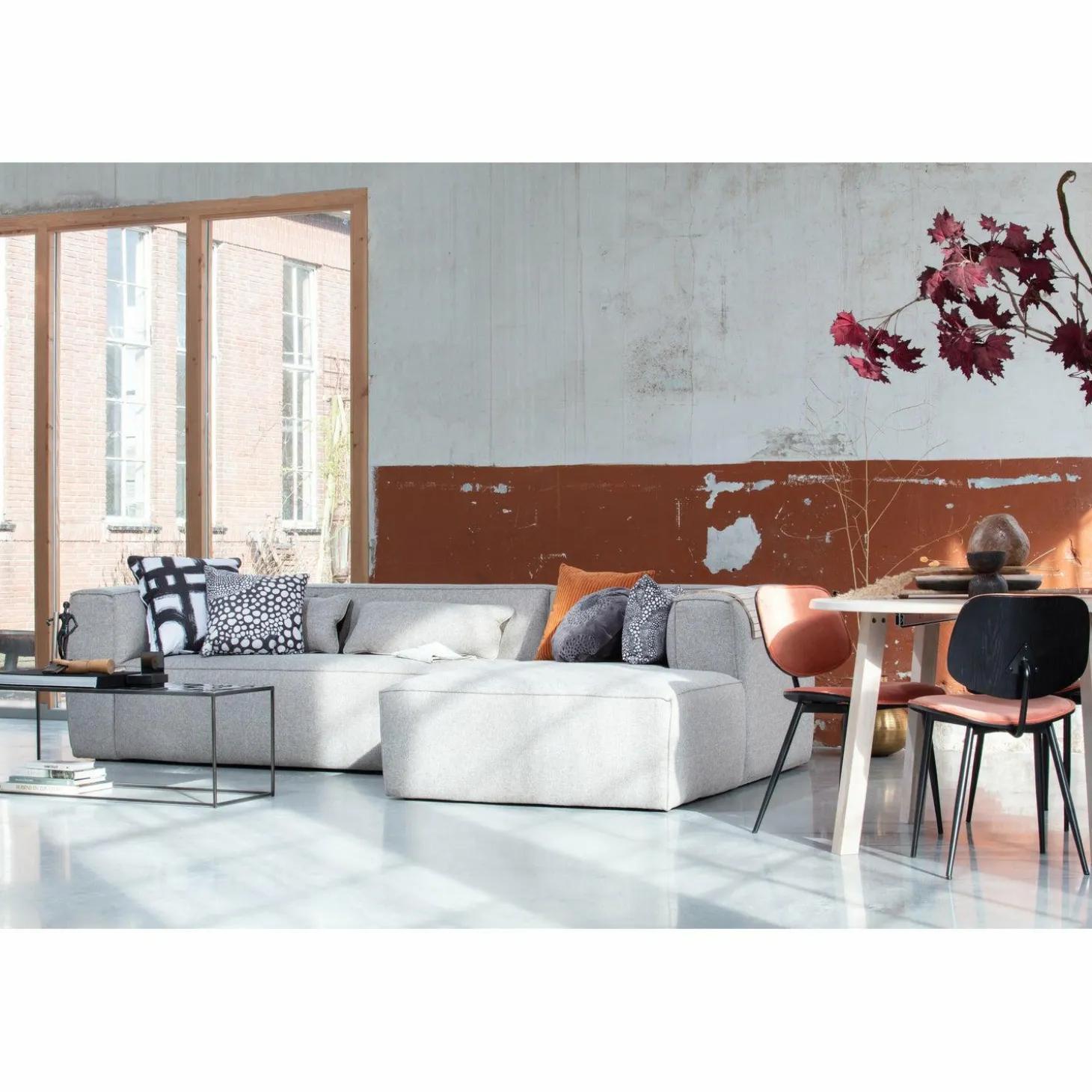 Uitschuifbare Ronde Eettafel Lange Jan 120 x 120-200cm, kleur Eiken - Loft24.nl