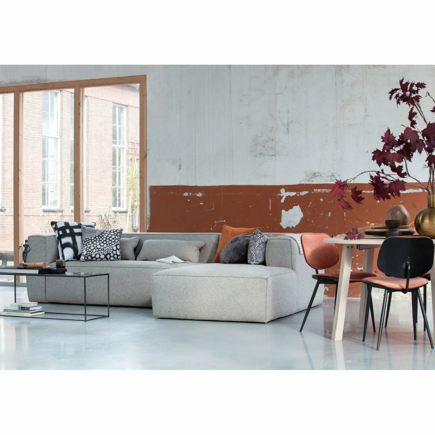 Uitschuifbare Ronde Eettafel Lange Jan 120 x 120-200cm, kleur Eiken - Loft24.nl