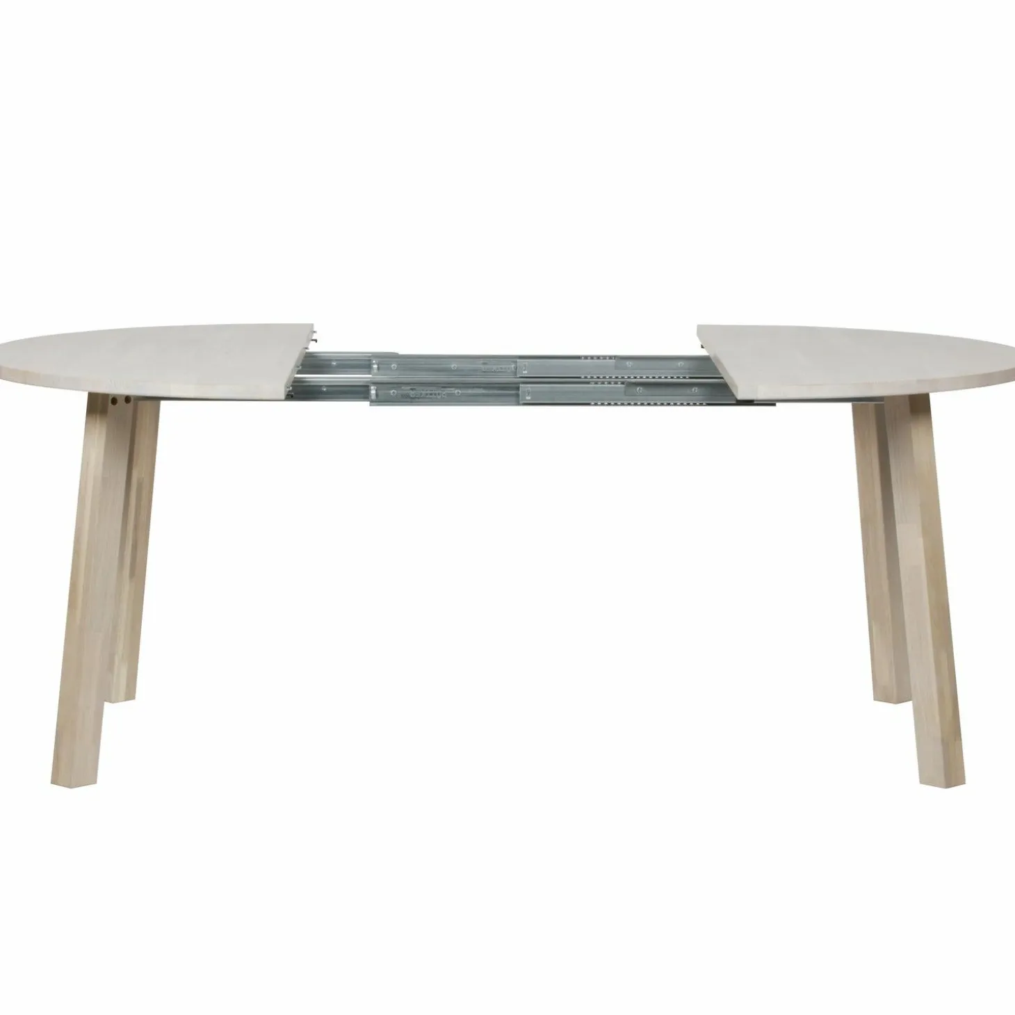 Uitschuifbare Ronde Eettafel Lange Jan 120 x 120-200cm, kleur Eiken - Loft24.nl