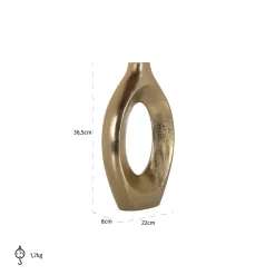 Vaas Alma kleur Brushed Gold - Loft24.nl