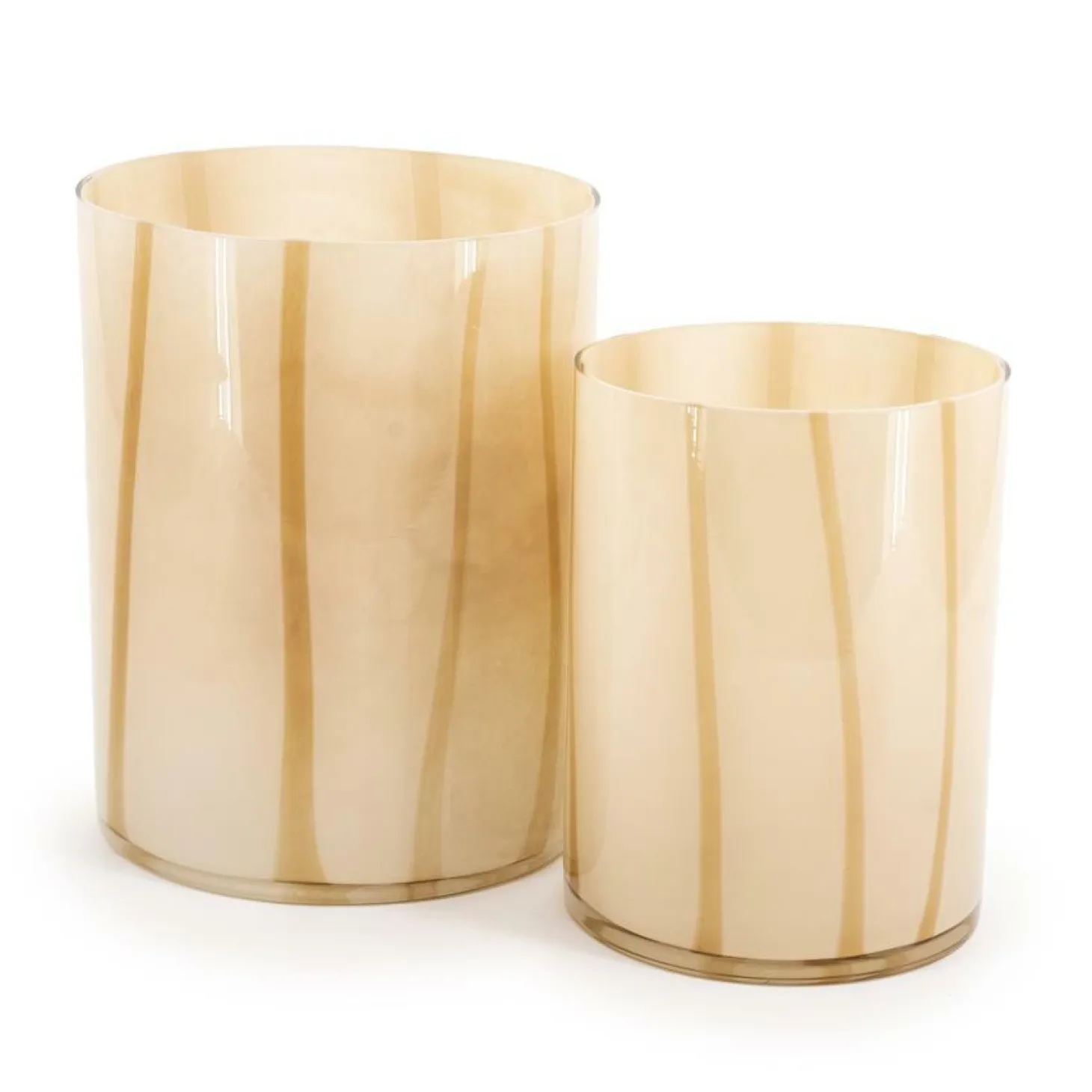 Vaas Hurricane Niala Glas 24 cm - Beige - Loft24.nl