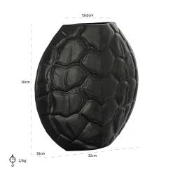 Vaas Ines 30cm hoog kleur Zwart - Loft24.nl