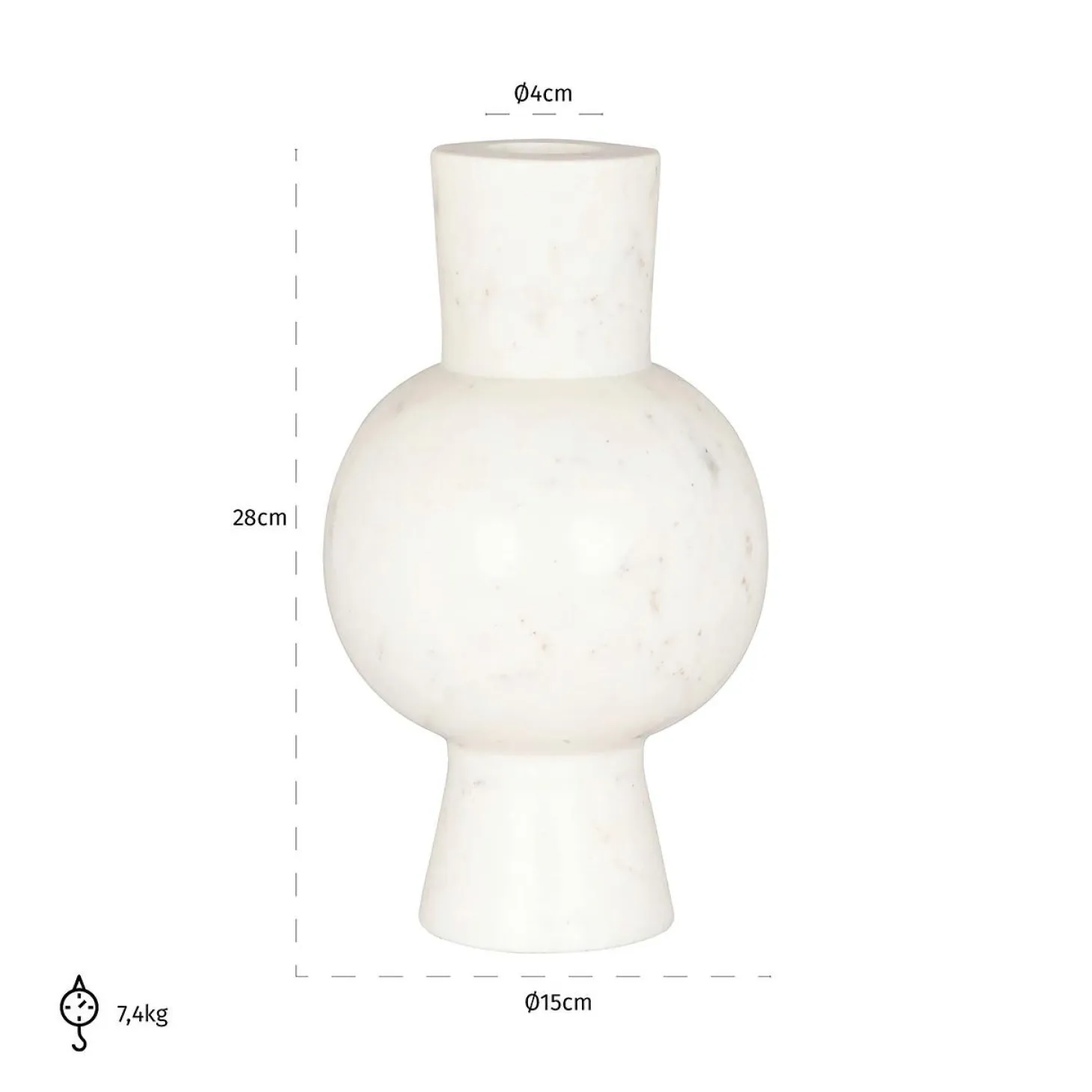Vaas Jonah Marmer 28cm - Loft24.nl