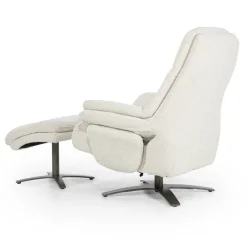 Verstelbare Fauteuil Caleb Met voetenbank - Beige - Loft24.nl