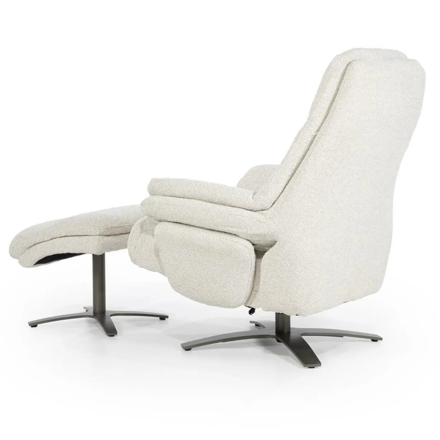 Verstelbare Fauteuil Caleb Met voetenbank - Beige - Loft24.nl