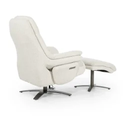 Verstelbare Fauteuil Caleb Met voetenbank - Beige - Loft24.nl