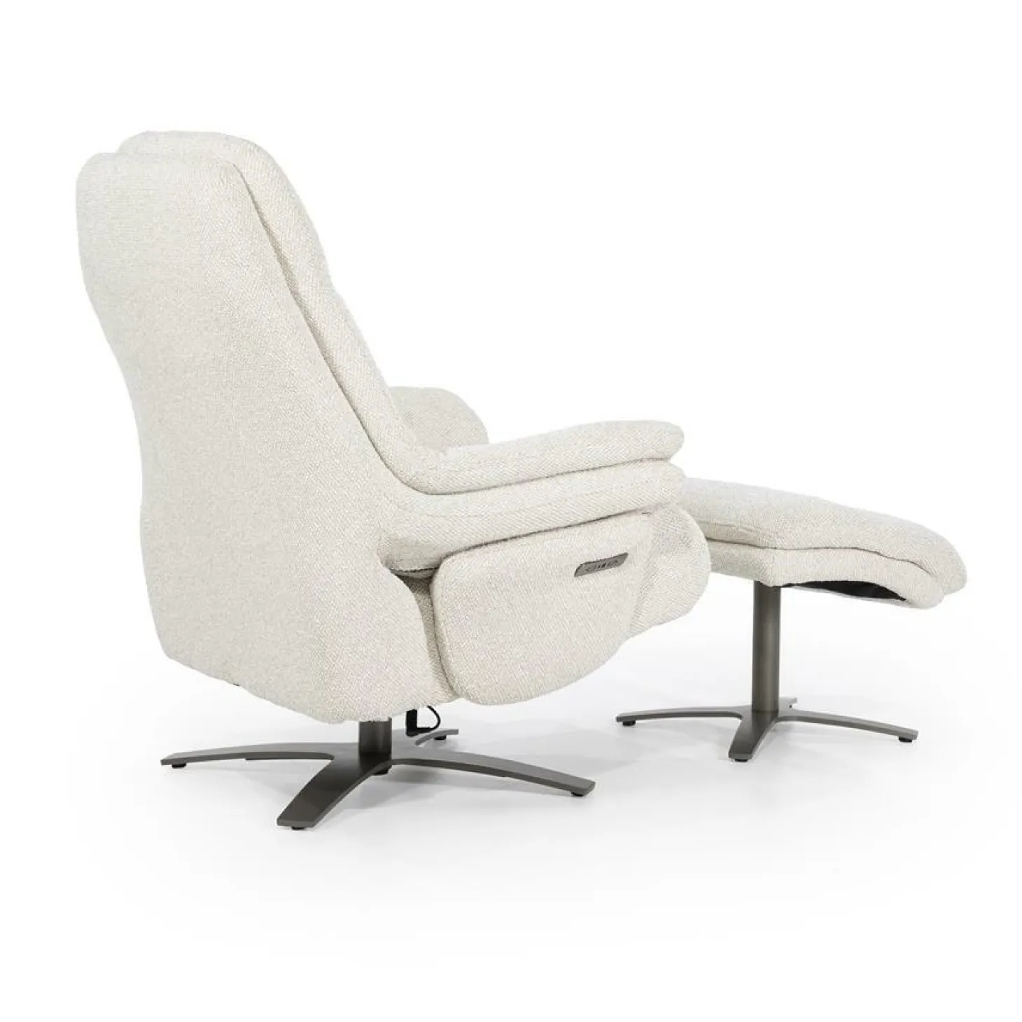 Verstelbare Fauteuil Caleb Met voetenbank - Beige - Loft24.nl