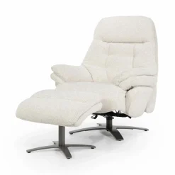 Verstelbare Fauteuil Caleb Met voetenbank - Beige - Loft24.nl