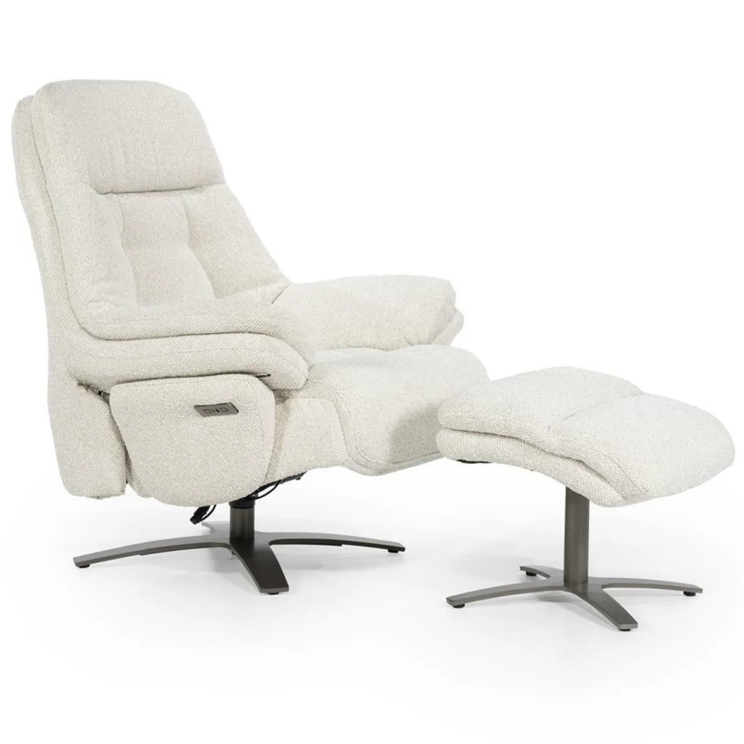 Verstelbare Fauteuil Caleb Met voetenbank - Beige - Loft24.nl