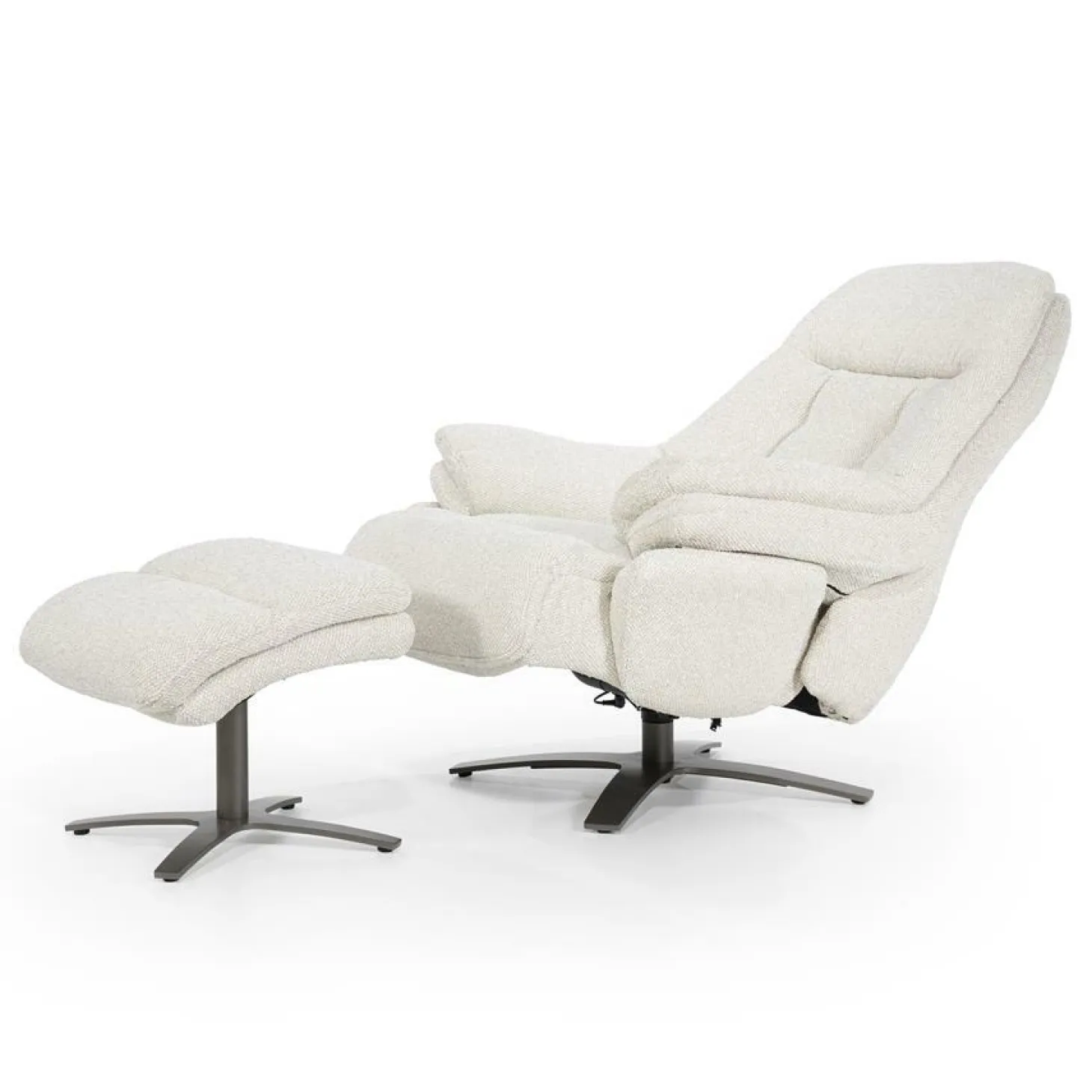 Verstelbare Fauteuil Caleb Met voetenbank - Beige - Loft24.nl