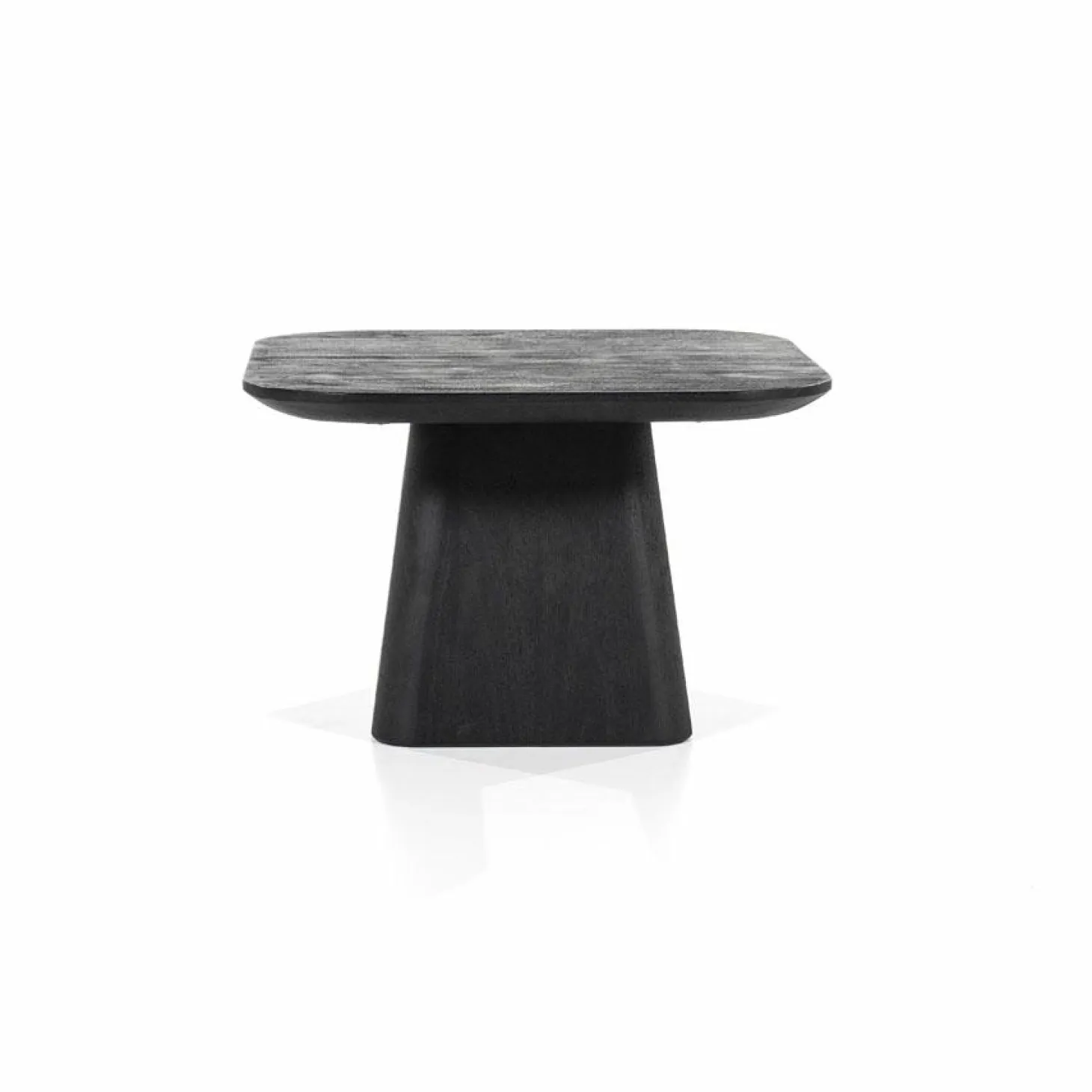 Vierkante Bijzettafel Aron Mangohout - Zwart 60 cm - Loft24.nl