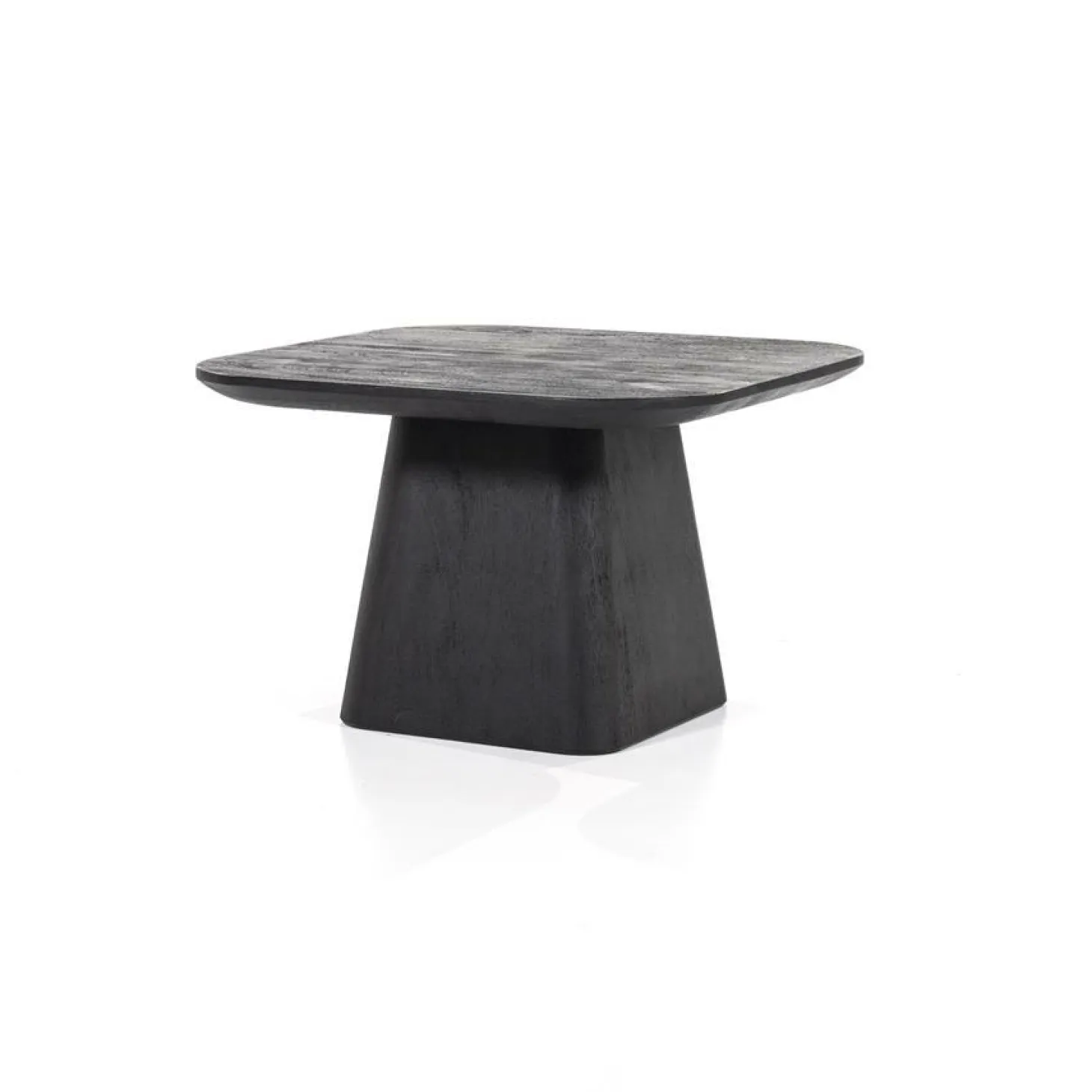 Vierkante Bijzettafel Aron Mangohout - Zwart 60 cm - Loft24.nl