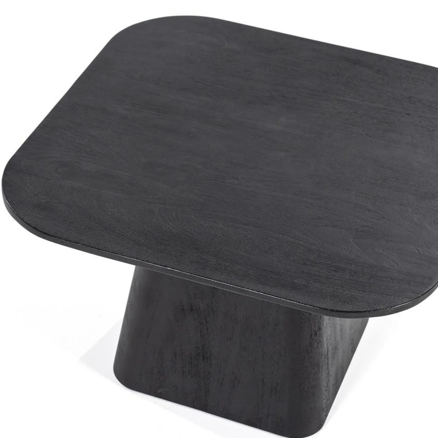 Vierkante Bijzettafel Aron Mangohout - Zwart 60 cm - Loft24.nl