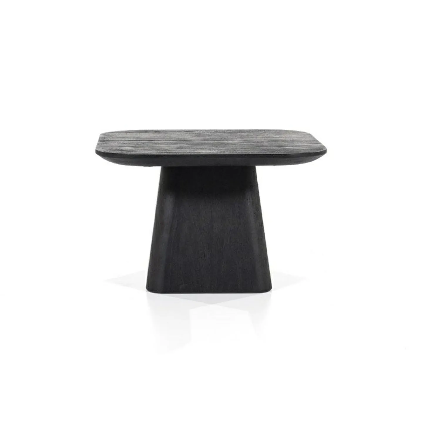 Vierkante Bijzettafel Aron Mangohout - Zwart 60 cm - Loft24.nl