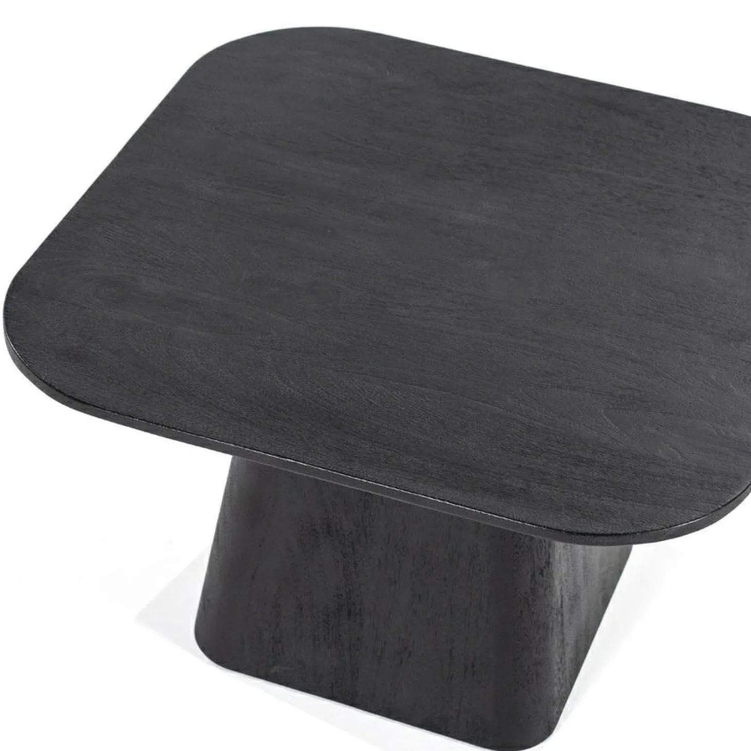 Vierkante Bijzettafel Aron Mangohout - Zwart 60 cm - Loft24.nl
