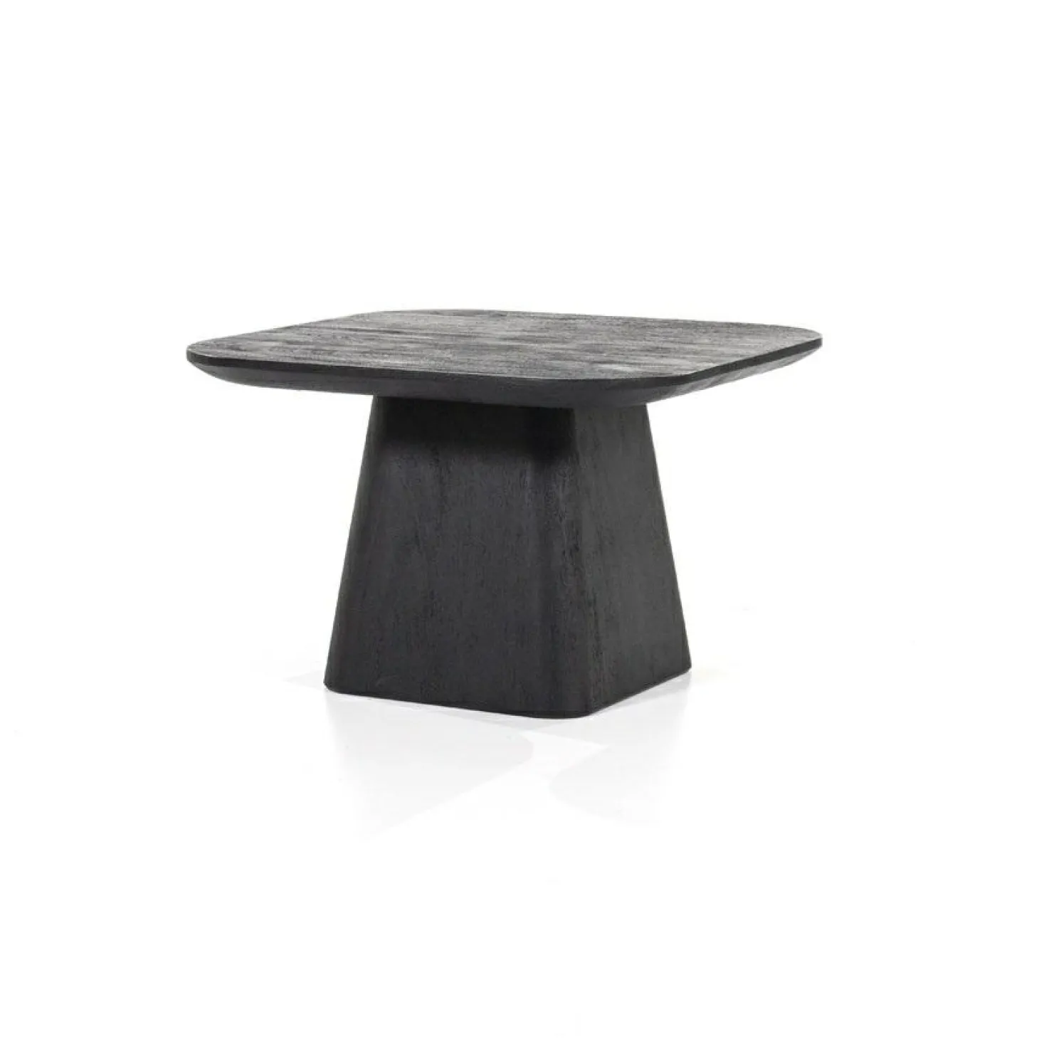 Vierkante Bijzettafel Aron Mangohout - Zwart 60 cm - Loft24.nl