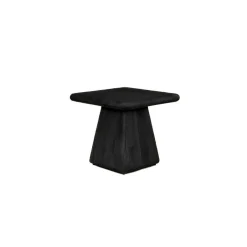 Vierkante Bijzettafel Asti Mangohout kleur Zwart - Loft24.nl