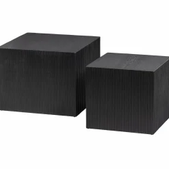 Vierkante Bijzettafel Sanne Set van 2 stuks zwart - Loft24.nl