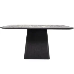 Vierkante Eettafel Aron Mangohout Zwart - 150cm - Loft24.nl
