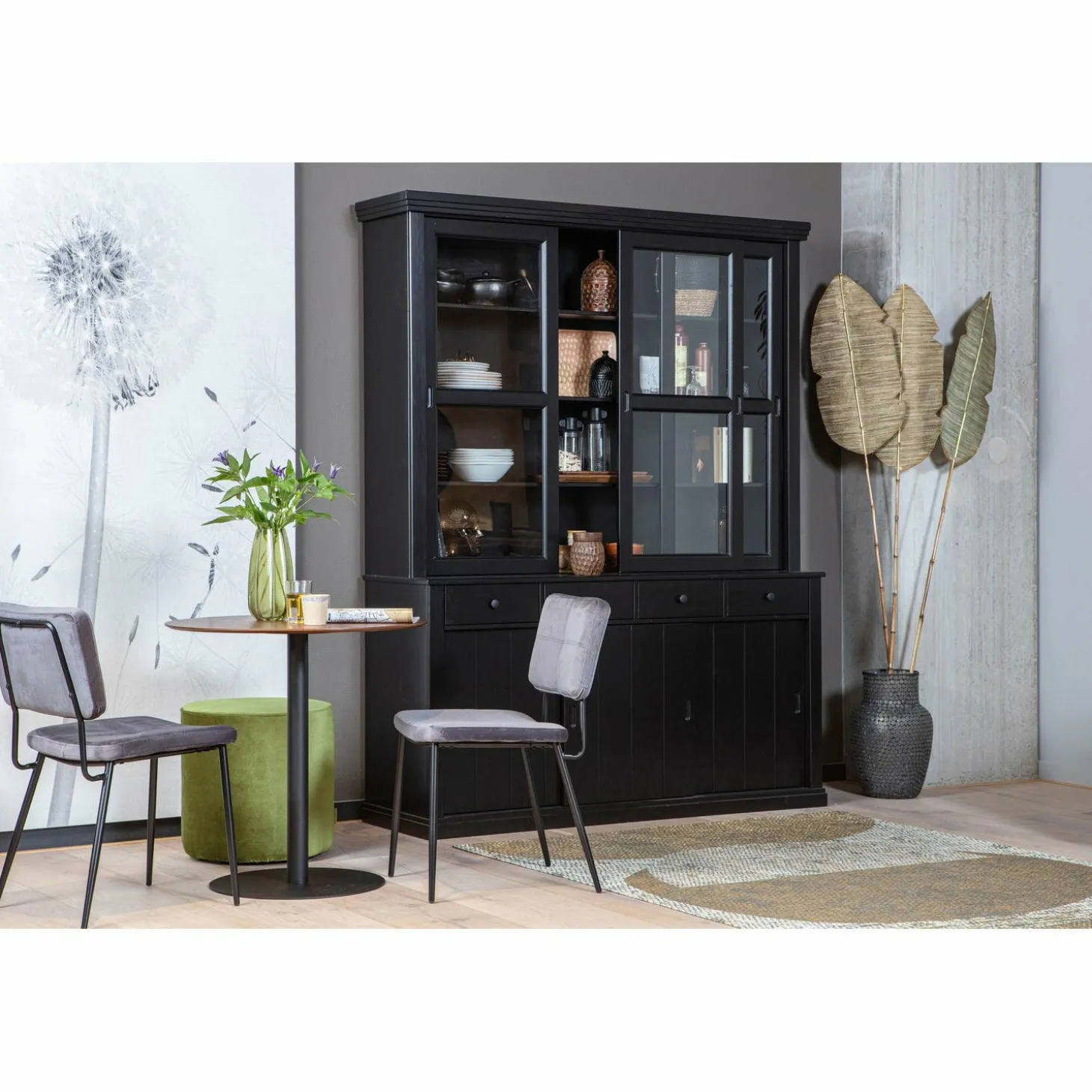 Vitrinekast Lagos - Zwart - Loft24.nl