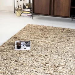 Vloerkleed Takara Wol 190 x 290 cm - Mosterdgeel - Loft24.nl
