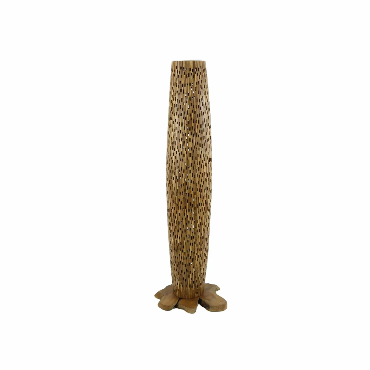Vloerlamp Bars Medium 145cm 3 lampen Teakhout - Loft24.nl