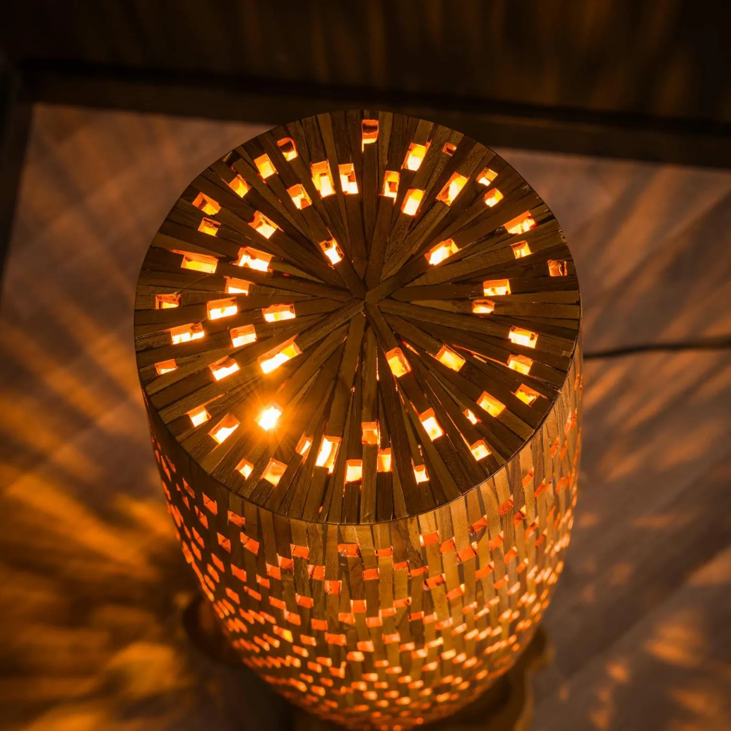 Vloerlamp Bars Small 104cm 2 lampen Teakhout - Loft24.nl