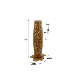 Vloerlamp Bars Small 104cm 2 lampen Teakhout - Loft24.nl