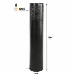 Vloerlamp Cilinder Zwart Nikkel - 120 cm - Loft24.nl