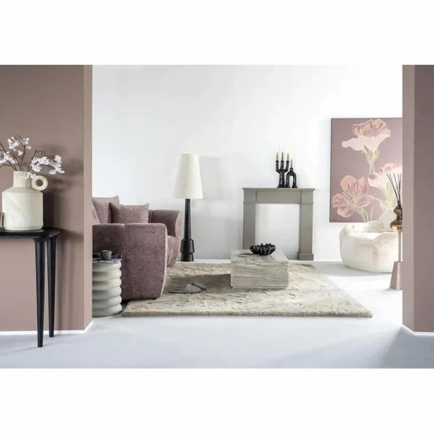 Vloerlamp Dawn Bouclé en metaal 146cm - Loft24.nl