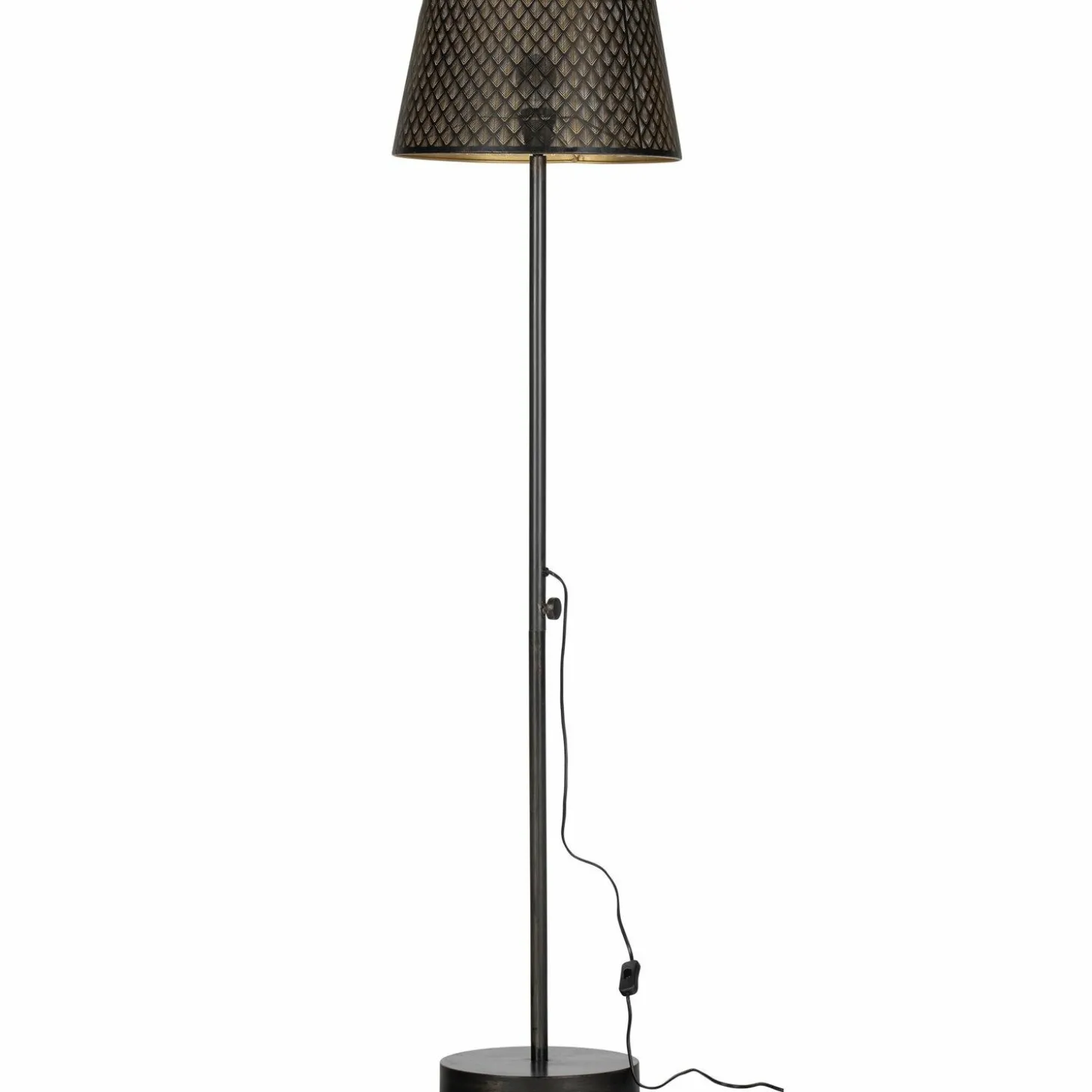 Vloerlamp Kars kleur Zwart/Antique Brass - Loft24.nl