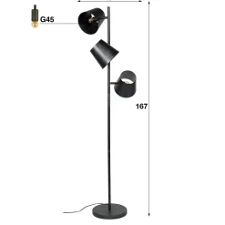 Vloerlamp Kinetic - 3 lampen - Loft24.nl