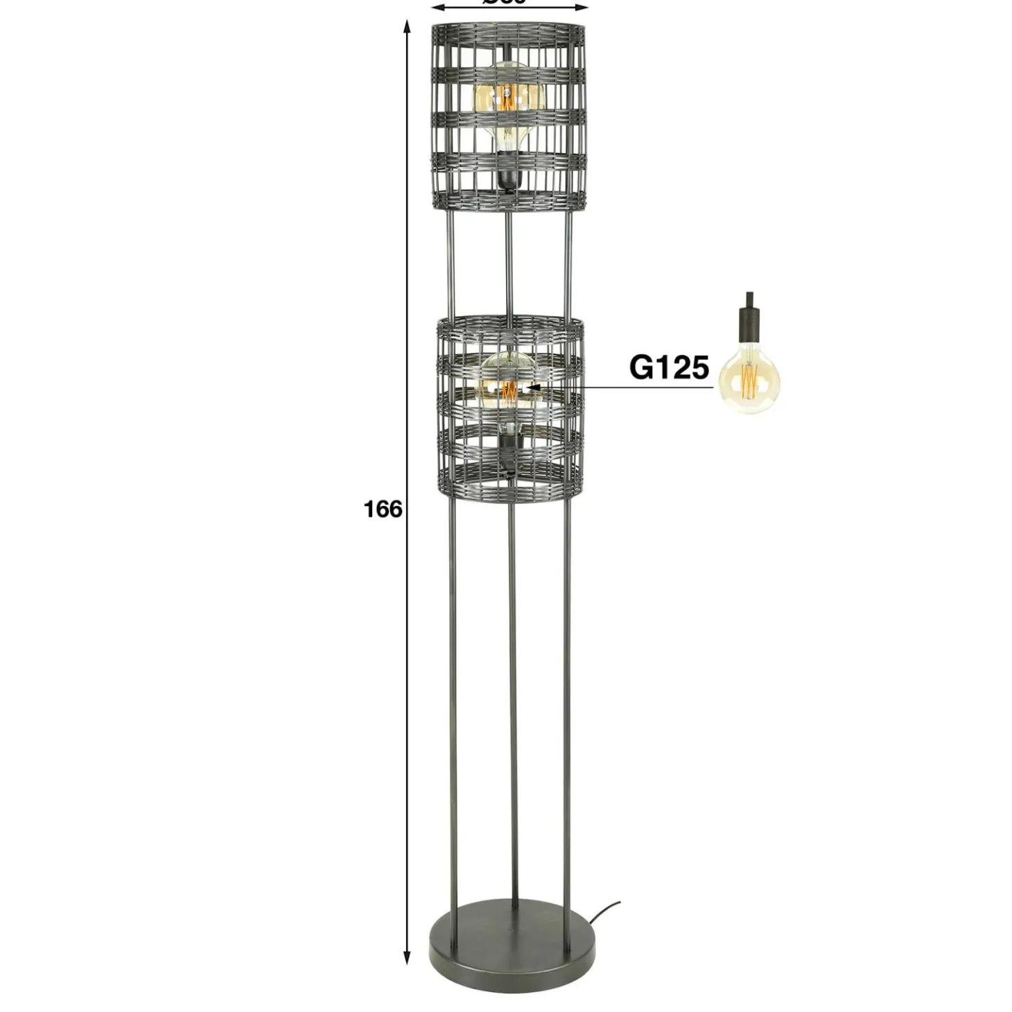 Vloerlamp Metal Blinds - 2 lampen - Loft24.nl