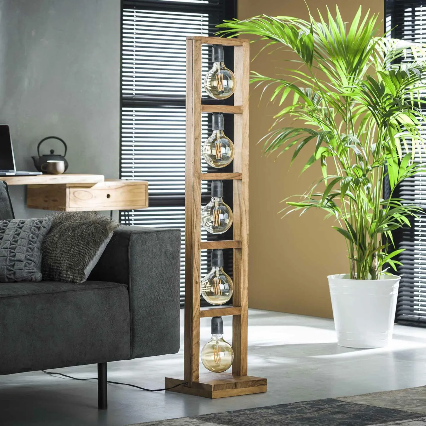 Vloerlamp Modulo Accaciahout - 135cm - Loft24.nl