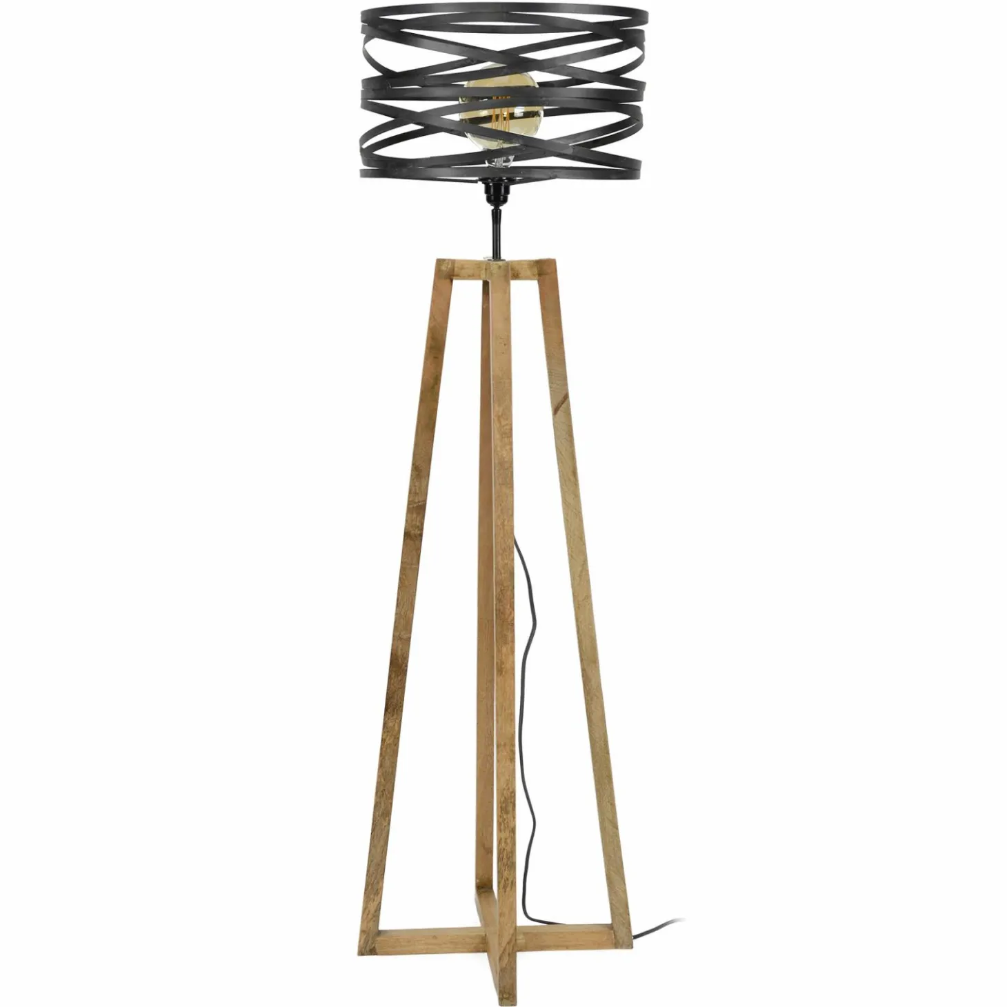 Vloerlamp Twist Houten Kruis Frame - 1 lamp - Loft24.nl