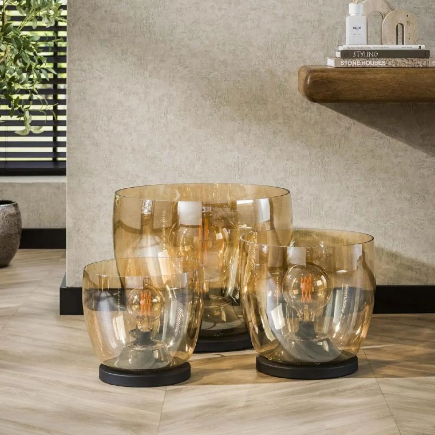 Vloerlamp UP XXL - Amber Glas - Loft24.nl