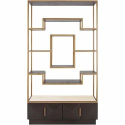 Wandkast Claremont Eiken en travertin 220 x 120cm - Loft24.nl