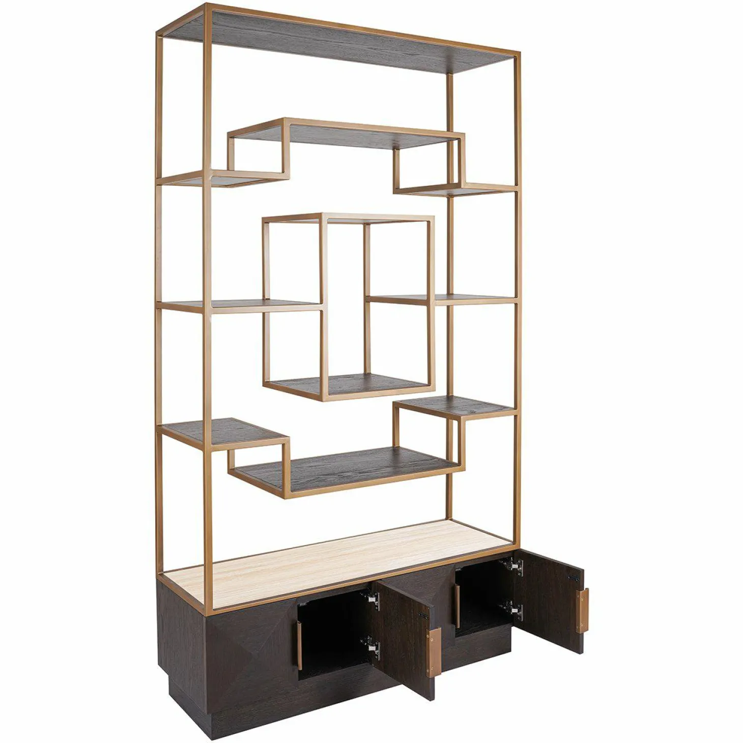 Wandkast Claremont Eiken en travertin 220 x 120cm - Loft24.nl