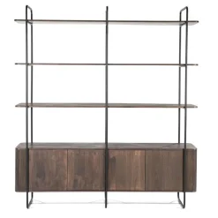 Wandkast James Mangohout en Metaal 190x210cm - Bruin - Loft24.nl