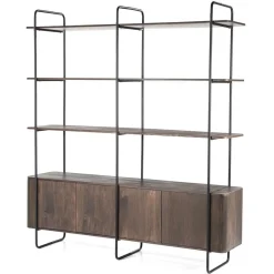 Wandkast James Mangohout en Metaal 190x210cm - Bruin - Loft24.nl