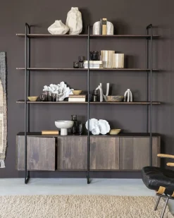 Wandkast James Mangohout en Metaal 190x210cm - Bruin - Loft24.nl